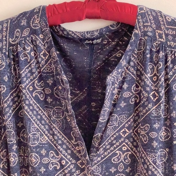 LUCKY BRAND Bandana Print Top 3/4 Sleeve - Picture 10 of 10